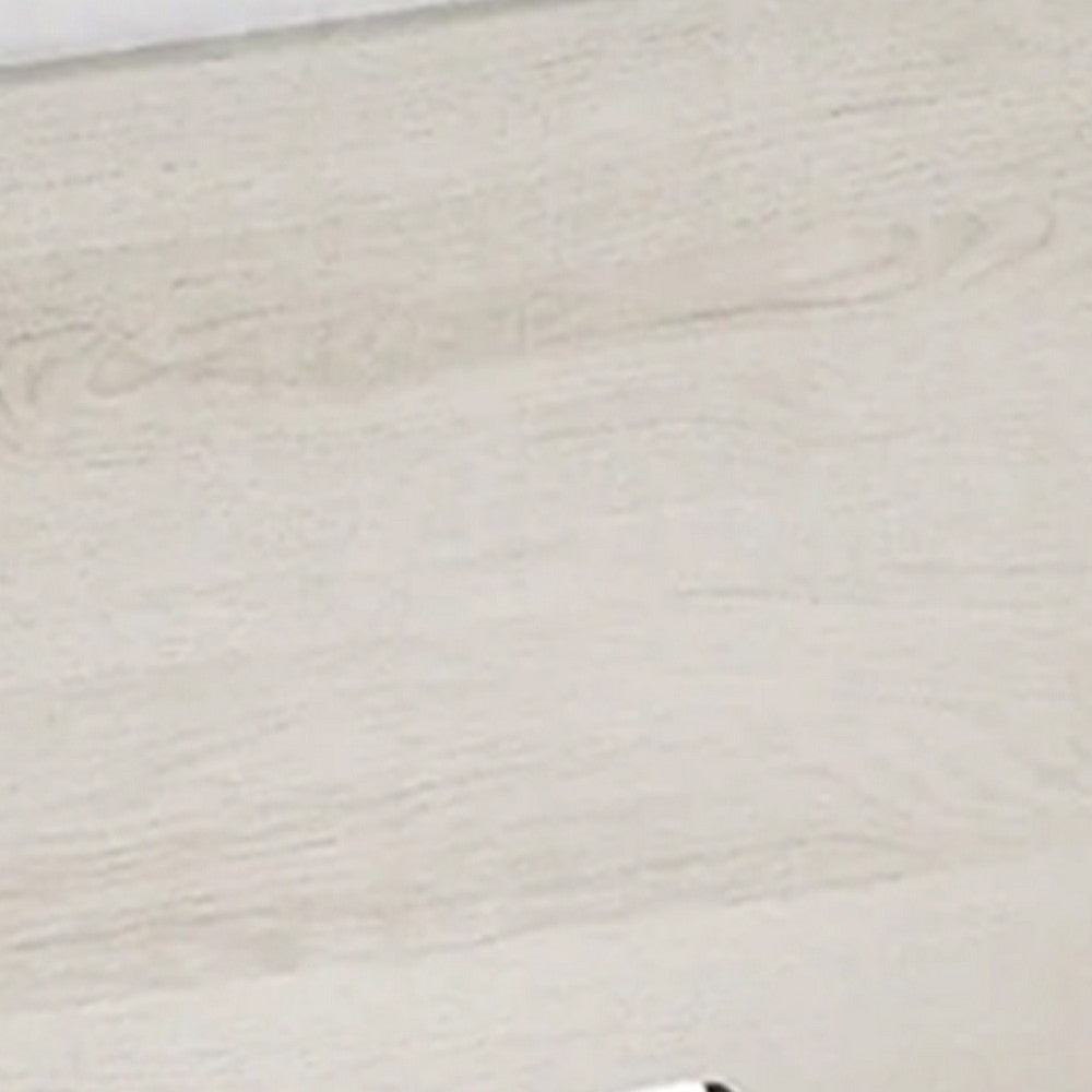 Cuzzy Twin Platform Bed w Panel Headboard | Low Profile White Wood BM338398