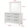 Ressy Wide Dresser & LED Mirror w 6 Drawers | White Wood BM338399