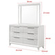 Ressy Wide Dresser & LED Mirror w 6 Drawers | White Wood BM338399