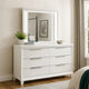 Ressy Wide Dresser & LED Mirror w 6 Drawers | White Wood