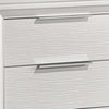 Ressy Nightstand w 2 Drawer | Silver Metal | Contemporary White Wood BM338400