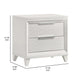 Ressy Nightstand w 2 Drawer | Silver Metal | Contemporary White Wood BM338400