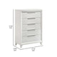 Ressy Tall Dresser Chest w 5 Drawers | Contemporary White Wood BM338401