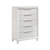 Ressy Tall Dresser Chest w 5 Drawers | Contemporary White Wood BM338401