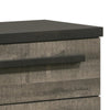 Ruthe Nightstand w 2 Drawers | Wide Top | Ebony Black | Gray Wood BM338405