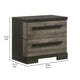 Ruthe Nightstand w 2 Drawers | Wide Top | Ebony Black | Gray Wood BM338405