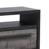 Ruthe TV Stand Media Console w 2 Drawers | Shelves | Black Gray Wood BM338407
