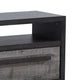 Ruthe TV Stand Media Console w 2 Drawers | Shelves | Black Gray Wood BM338407