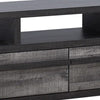 Ruthe TV Stand Media Console w 2 Drawers | Shelves | Black Gray Wood BM338407