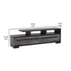 Ruthe TV Stand Media Console w 2 Drawers | Shelves | Black Gray Wood BM338407