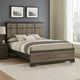 Ruthe Queen Panel Bed w Horizontal Trim Lines | Gray Grained Wood