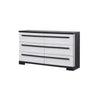 Ruthe Wide Dresser w 6 Drawers | Ebony Black | White Wood BM338410