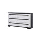 Ruthe Wide Dresser w 6 Drawers | Ebony Black | White Wood BM338410