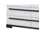 Ruthe Wide Dresser w 6 Drawers | Ebony Black | White Wood BM338410