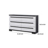Ruthe Wide Dresser w 6 Drawers | Ebony Black | White Wood BM338410