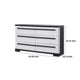 Ruthe Wide Dresser w 6 Drawers | Ebony Black | White Wood BM338410
