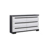 Ruthe Wide Dresser w 6 Drawers | Ebony Black | White Wood BM338410