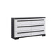 Ruthe Wide Dresser w 6 Drawers | Ebony Black | White Wood BM338410