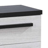 Ruthe Nightstand w 2 Drawers | Wide Top | Ebony Black | White Wood BM338411