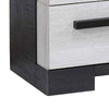 Ruthe Nightstand w 2 Drawers | Wide Top | Ebony Black | White Wood BM338411