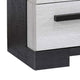 Ruthe Nightstand w 2 Drawers | Wide Top | Ebony Black | White Wood BM338411