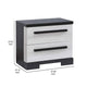Ruthe Nightstand w 2 Drawers | Wide Top | Ebony Black | White Wood BM338411