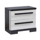 Ruthe Nightstand w 2 Drawers | Wide Top | Ebony Black | White Wood BM338411