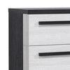 Ruthe Tall Dresser Chest w 4 Drawers | Ebony Black | White Wood BM338412