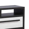 Ruthe TV Stand Media Cabinet w 2 Drawers | Shelves | Black & White Wood