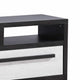 Ruthe TV Stand Media Cabinet w 2 Drawers | Shelves | Black & White Wood