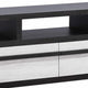 Ruthe TV Stand Media Cabinet w 2 Drawers | Shelves | Black & White Wood