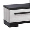 Ruthe TV Stand Media Cabinet w 2 Drawers | Shelves | Black & White Wood