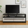 Ruthe TV Stand Media Cabinet w 2 Drawers | Shelves | Black & White Wood
