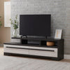 Ruthe TV Stand Media Cabinet w 2 Drawers | Shelves | Black & White Wood
