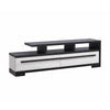 Ruthe TV Stand Media Cabinet w 2 Drawers | Shelves | Black & White Wood