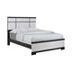 Ruthe King Panel Bed w Horizontal Trim Lines | White Grained Wood BM338414
