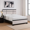 Ruthe Queen Panel Bed w Horizontal Trim Lines | White Grained Wood