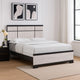 Ruthe Queen Panel Bed w Horizontal Trim Lines | White Grained Wood