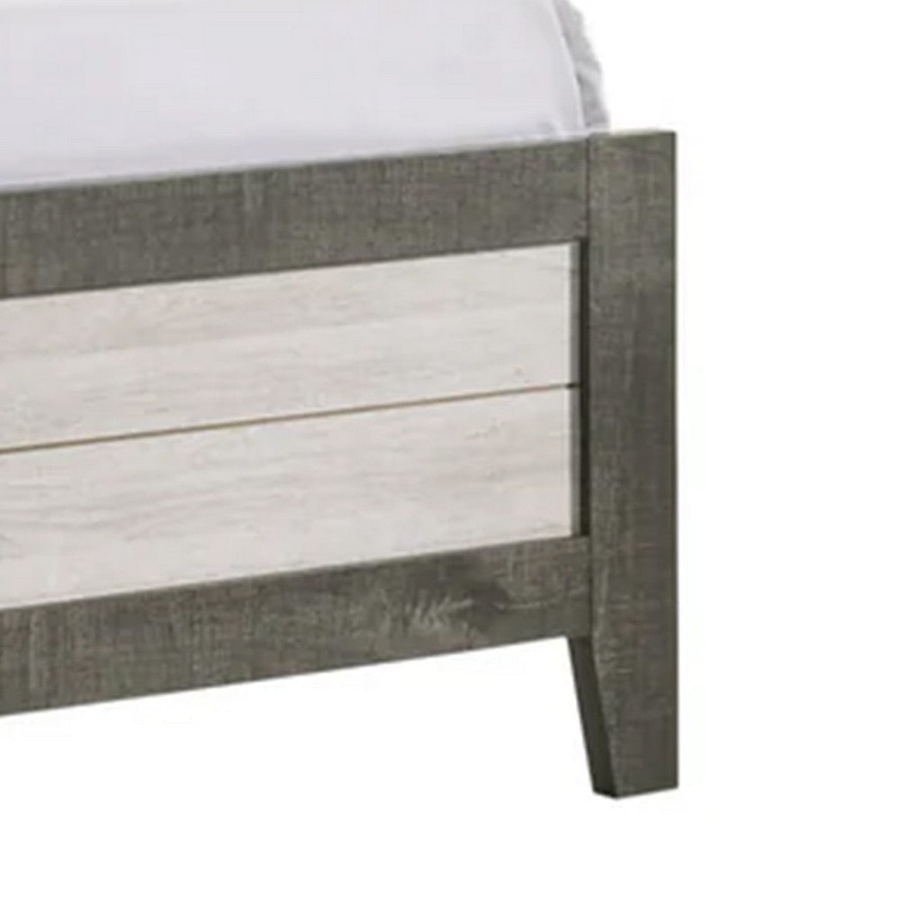 Ruthe Low Profile Queen Panel Bed w Built-In Lights | Ash Gray Wood BM338416