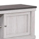 Leya TV Stand Media Cabinet | 2 Doors | 2 Shelves | Cable Cut Gray Wood BM338417
