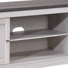 Leya TV Stand Media Cabinet | 2 Doors | 2 Shelves | Cable Cut Gray Wood BM338417