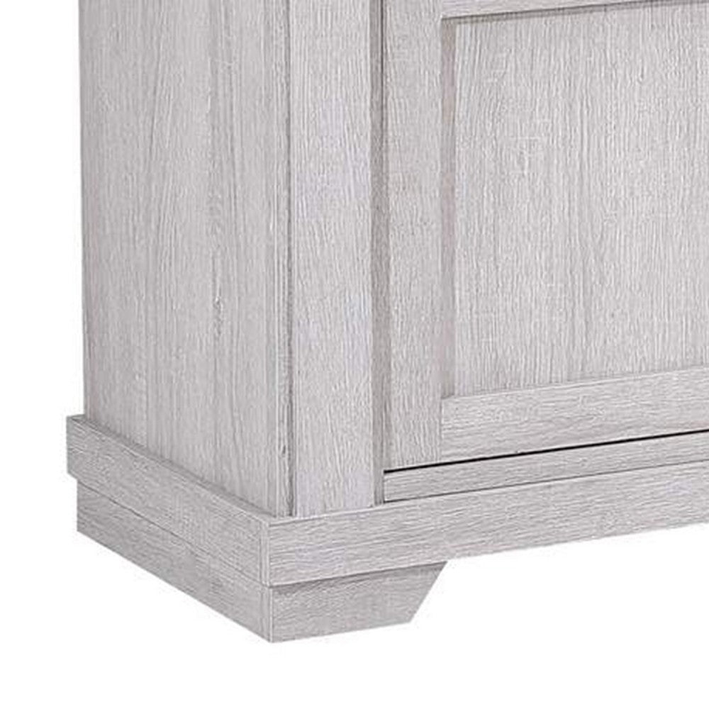 Leya TV Stand Media Cabinet | 2 Doors | 2 Shelves | Cable Cut Gray Wood BM338417