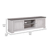 Leya TV Stand Media Cabinet | 2 Doors | 2 Shelves | Cable Cut Gray Wood BM338417