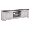 Leya TV Stand Media Cabinet | 2 Doors | 2 Shelves | Cable Cut Gray Wood BM338417