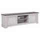 Leya TV Stand Media Cabinet | 2 Doors | 2 Shelves | Cable Cut Gray Wood BM338417