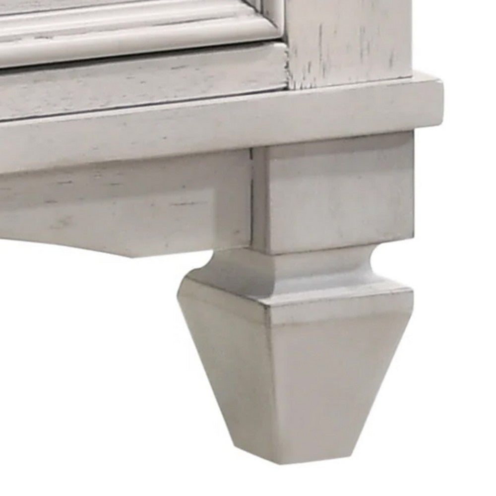 Sawz Nightstand w 3 Drawers | Charcoal Plank Top | Light Gray Wood BM338418