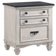 Sawz Nightstand w 3 Drawers | Charcoal Plank Top | Light Gray Wood BM338418
