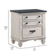 Sawz Nightstand w 3 Drawers | Charcoal Plank Top | Light Gray Wood BM338418