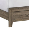 Shannon Full Panel Bed w Nailhead Trim | Ivory Fabric | Gray Wood BM338419