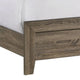 Shannon Full Panel Bed w Nailhead Trim | Ivory Fabric | Gray Wood BM338419
